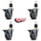 Service Caster 4'' Thermoplastic Rubber Swivel 1-7/8'' Expanding Stem Caster Set with Brake, 4PK SCC-EX20S414-TPRB-PLB-178-4 - alternate 4